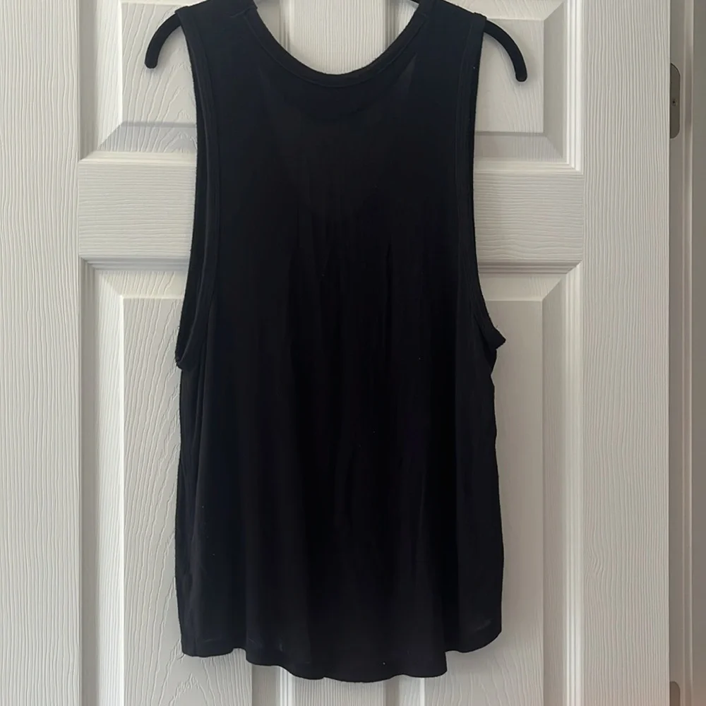 Free People Exposed Sides Soft Black Slouchy Tank Top